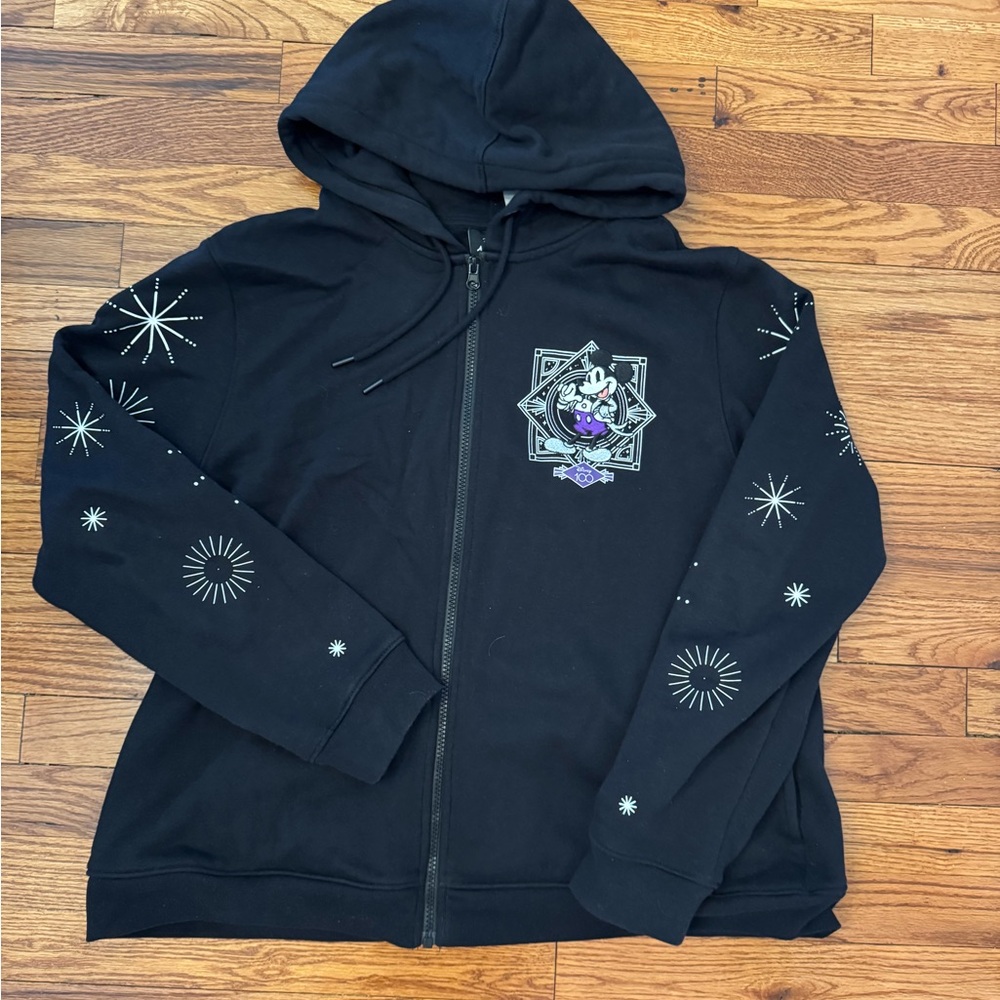 Limited Edition Disney 100th Anniversary Black Zip-Up Hoodie, XL